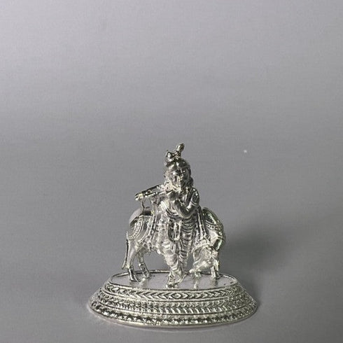 Pure Silver Krishna With Cow 7.5g